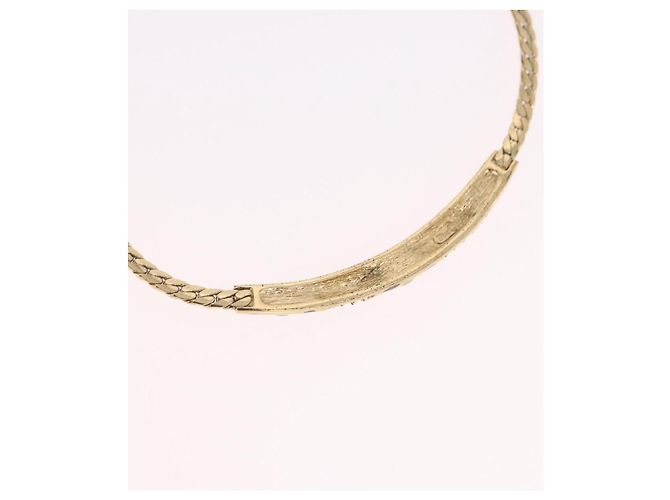 Collana Choker Christian Dior Metallo Tonalità Oro Auth SW2531 - vista 10