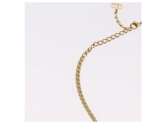 Collana Choker Christian Dior Metallo Tonalità Oro Auth SW2531 - vista 12