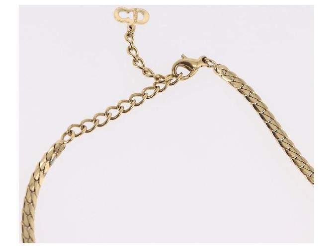Collana Choker Christian Dior Metallo Tonalità Oro Auth SW2531 - vista 13