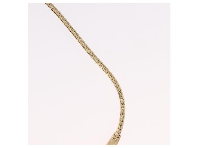 Collana Choker Christian Dior Metallo Tonalità Oro Auth SW2531 - vista 15
