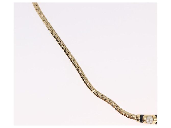 Collana Choker Christian Dior Metallo Tonalità Oro Auth SW2531 - vista 4