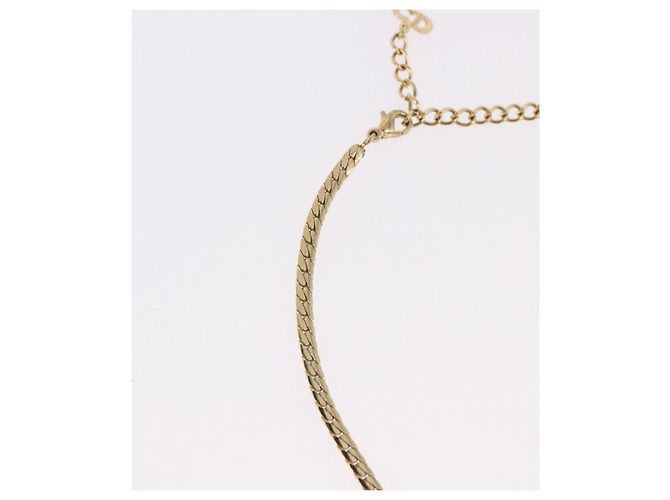 Collana Choker Christian Dior Metallo Tonalità Oro Auth SW2531 - vista 5