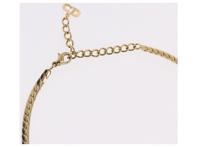 Collana Choker Christian Dior Metallo Tonalità Oro Auth SW2531 - vista 6