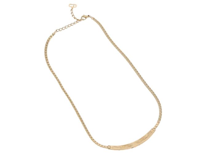 Collana Choker Christian Dior Metallo Tonalità Oro Auth SW2531 - vista 9