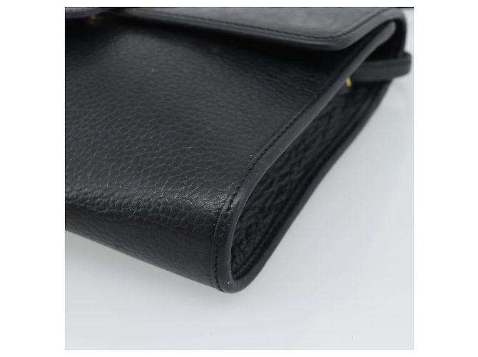 Borsa a tracolla Christian Dior in pelle nera e oro Auth ar14060 Nero D'oro - vista 10
