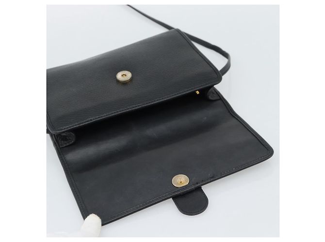 Borsa a tracolla Christian Dior in pelle nera e oro Auth ar14060 Nero D'oro - vista 14