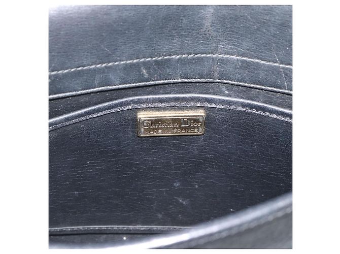 Borsa a tracolla Christian Dior in pelle nera e oro Auth ar14060 Nero D'oro - vista 15