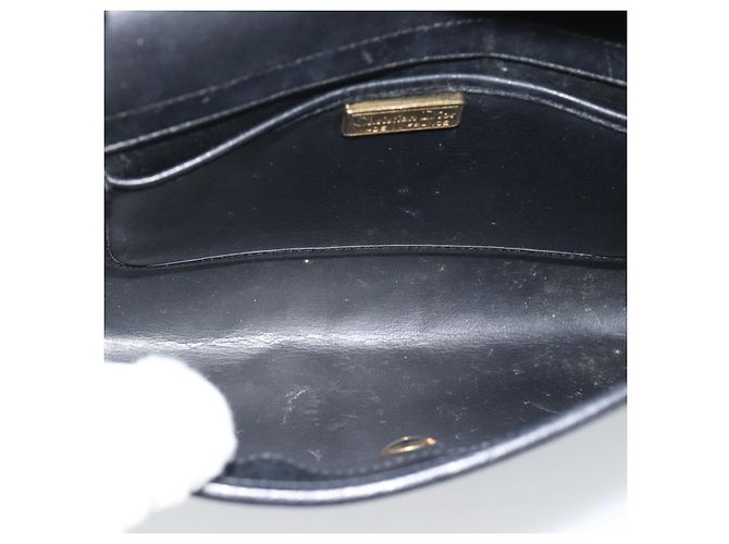 Borsa a tracolla Christian Dior in pelle nera e oro Auth ar14060 Nero D'oro - vista 16
