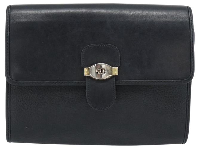 Borsa a tracolla Christian Dior in pelle nera e oro Auth ar14060 Nero D'oro - vista 2