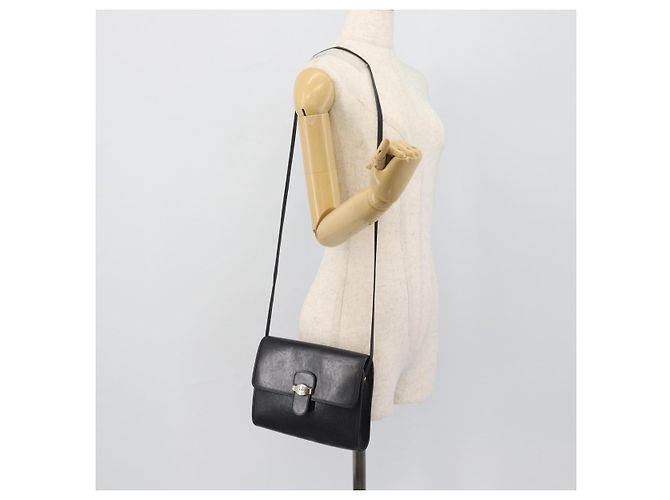 Borsa a tracolla Christian Dior in pelle nera e oro Auth ar14060 Nero D'oro - vista 20