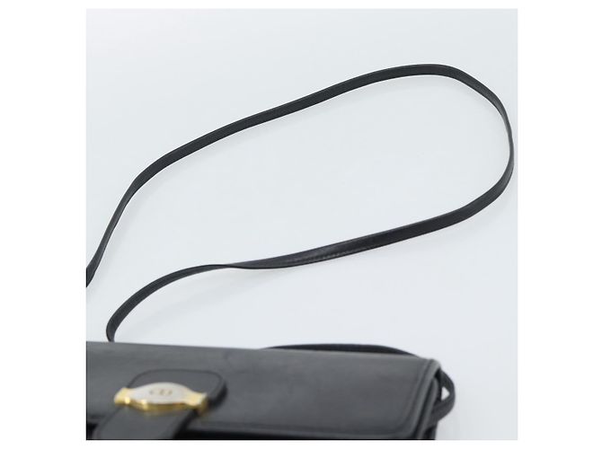 Borsa a tracolla Christian Dior in pelle nera e oro Auth ar14060 Nero D'oro - vista 8