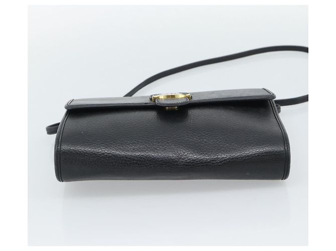 Borsa a tracolla Christian Dior in pelle nera e oro Auth ar14060 Nero D'oro - vista 9