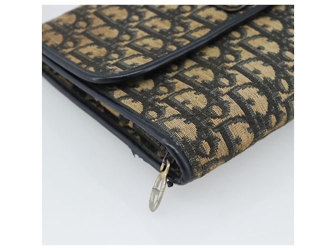 Borsa a tracolla Christian Dior Trotter Canvas Navy Gold Auth fm5383 D'oro Blu navy - vista 11