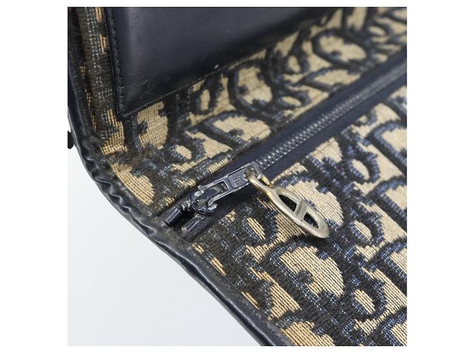 Borsa a tracolla Christian Dior Trotter Canvas Navy Gold Auth fm5383 D'oro Blu navy - vista 19