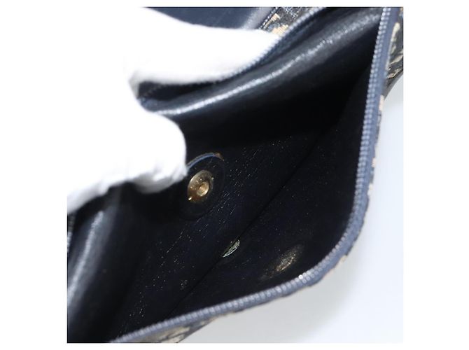 Borsa a tracolla Christian Dior Trotter Canvas Navy Gold Auth fm5383 D'oro Blu navy - vista 20