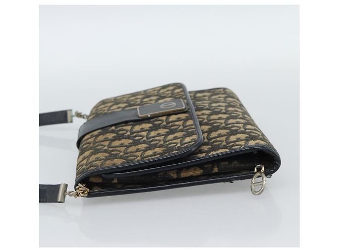 Borsa a tracolla Christian Dior Trotter Canvas Navy Gold Auth fm5383 D'oro Blu navy - vista 4