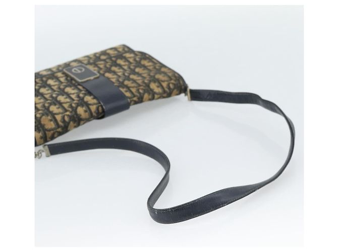 Borsa a tracolla Christian Dior Trotter Canvas Navy Gold Auth fm5383 D'oro Blu navy - vista 7