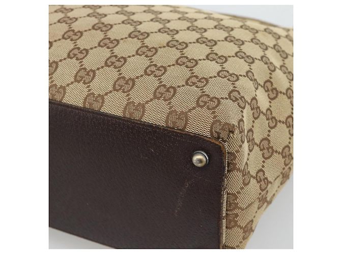 Borsa Tote GUCCI GG Canvas Beige Argento 120836 Auth 192823 - vista 12