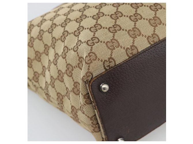 Borsa Tote GUCCI GG Canvas Beige Argento 120836 Auth 192823 - vista 13