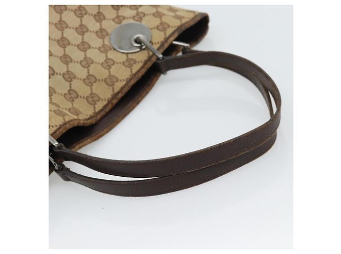 Borsa Tote GUCCI GG Canvas Beige Argento 120836 Auth 192823 - vista 7