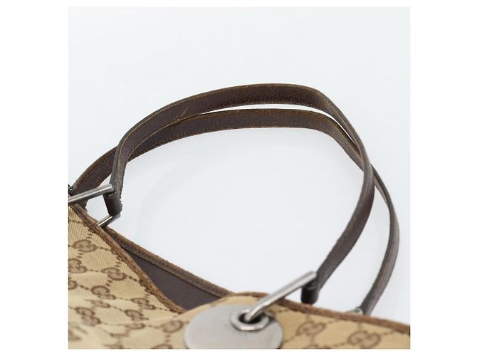 Borsa Tote GUCCI GG Canvas Beige Argento 120836 Auth 192823 - vista 8