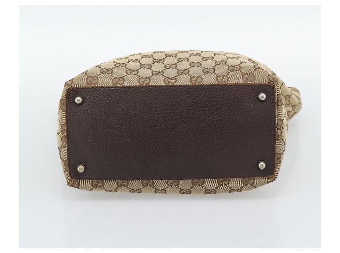 Borsa Tote GUCCI GG Canvas Beige Argento 120836 Auth 192823 - vista 9