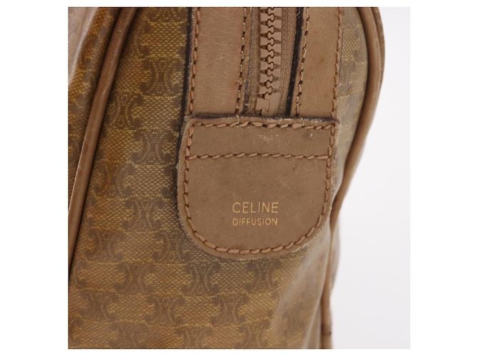 Céline Borsa CELINE Macadam Canvas PVC Beige Oro Autentica gh2177 D'oro - vista 16
