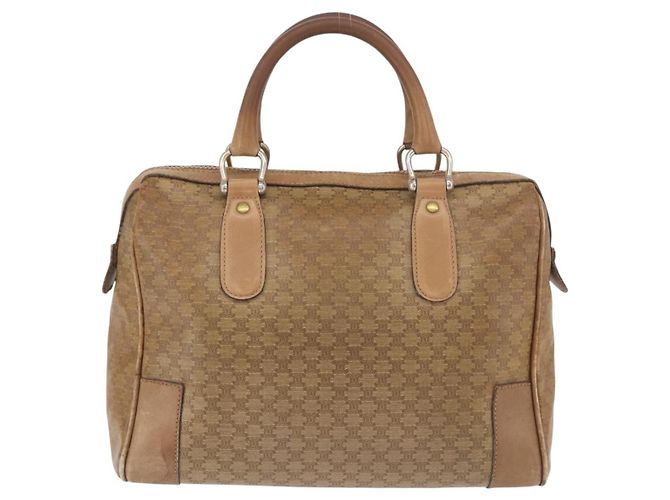 Céline Borsa CELINE Macadam Canvas PVC Beige Oro Autentica gh2177 D'oro - vista 3