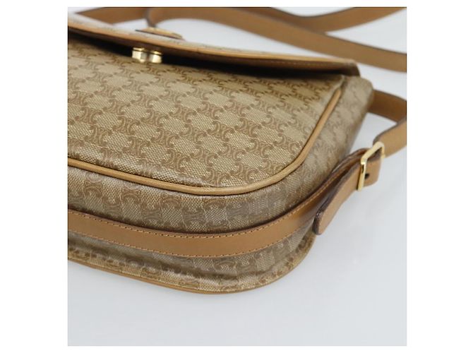 Céline Borsa a Spalla CELINE in Tela Macadam PVC Beige Oro Auth 192266 D'oro - vista 10