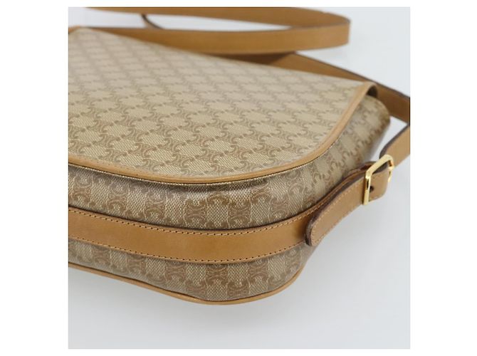 Céline Borsa a Spalla CELINE in Tela Macadam PVC Beige Oro Auth 192266 D'oro - vista 12