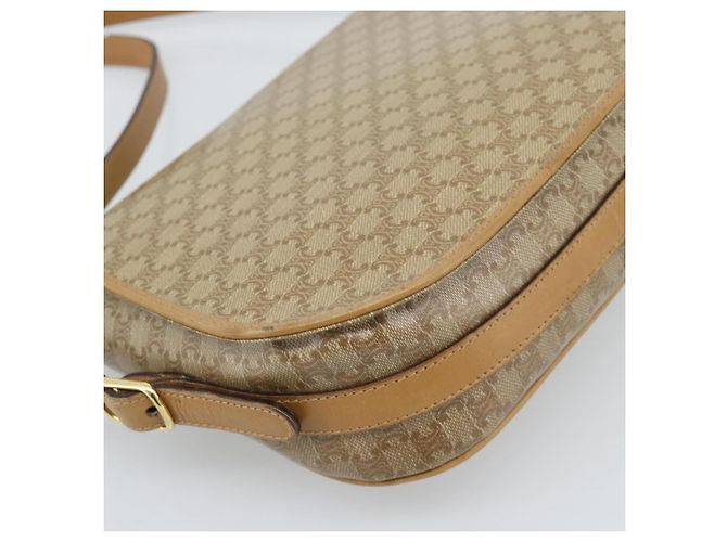 Céline Borsa a Spalla CELINE in Tela Macadam PVC Beige Oro Auth 192266 D'oro - vista 13