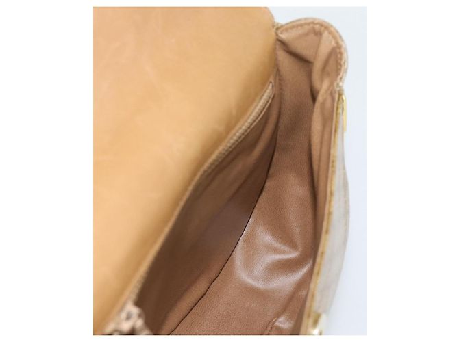 Céline Borsa a Spalla CELINE in Tela Macadam PVC Beige Oro Auth 192266 D'oro - vista 18