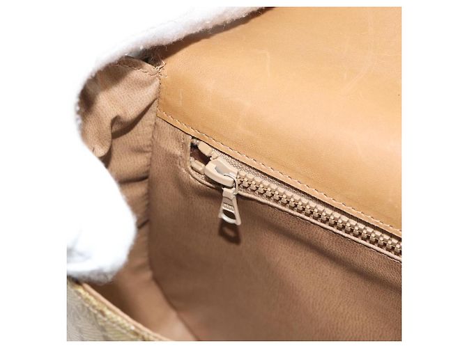 Céline Borsa a Spalla CELINE in Tela Macadam PVC Beige Oro Auth 192266 D'oro - vista 20