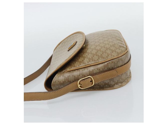Céline Borsa a Spalla CELINE in Tela Macadam PVC Beige Oro Auth 192266 D'oro - vista 4