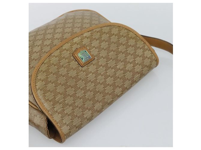Céline Borsa a Spalla CELINE in Tela Macadam PVC Beige Oro Auth 192266 D'oro - vista 6