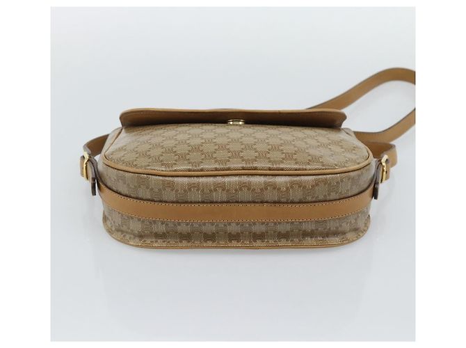 Céline Borsa a Spalla CELINE in Tela Macadam PVC Beige Oro Auth 192266 D'oro - vista 9