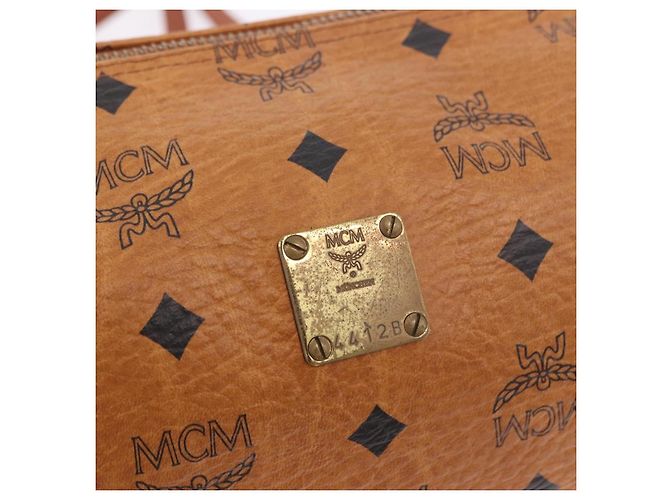 Borsa a Spalla MCM Vicetos Logogram PVC Marrone Oro Auth gh2158 D'oro - vista 14