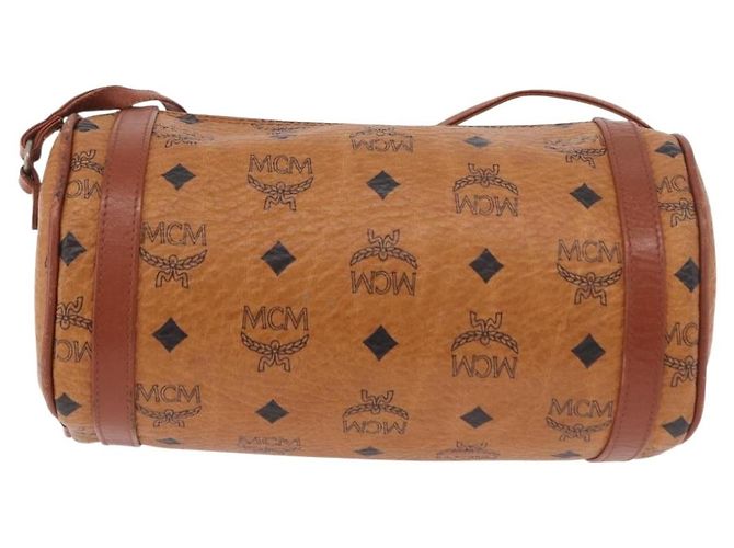Borsa a Spalla MCM Vicetos Logogram PVC Marrone Oro Auth gh2158 D'oro - vista 3
