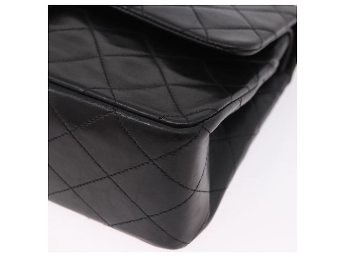 Borsa a tracolla CHANEL Chain Matelasse25 in pelle d'agnello nera e oro CC Auth 191834SAM Nero D'oro - vista 11