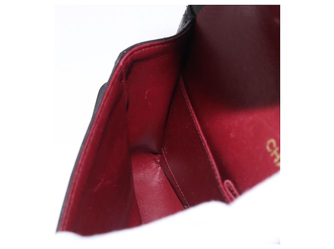 Borsa a tracolla CHANEL Chain Matelasse25 in pelle d'agnello nera e oro CC Auth 191834SAM Nero D'oro - vista 24