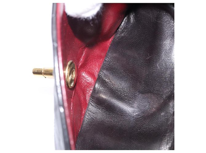 Borsa a tracolla CHANEL Chain Matelasse25 in pelle d'agnello nera e oro CC Auth 191834SAM Nero D'oro - vista 26