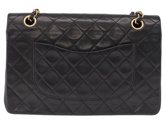 Borsa a tracolla CHANEL Chain Matelasse25 in pelle d'agnello nera e oro CC Auth 191834SAM Nero D'oro - vista 3