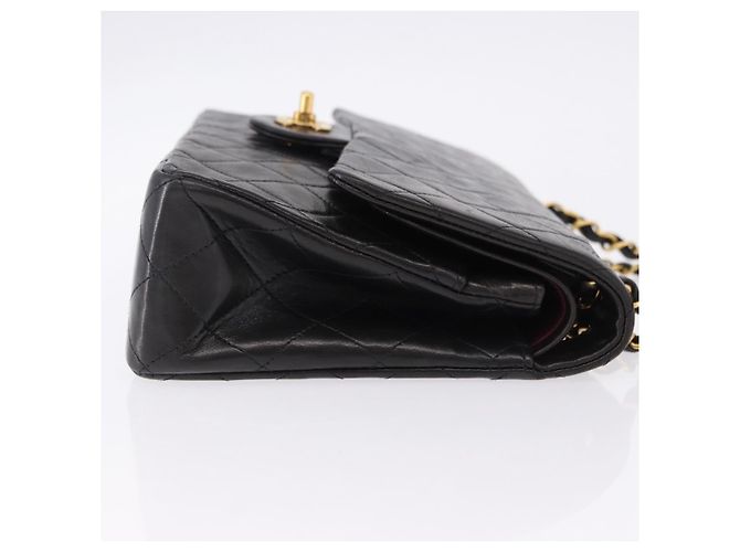 Borsa a tracolla CHANEL Chain Matelasse25 in pelle d'agnello nera e oro CC Auth 191834SAM Nero D'oro - vista 4