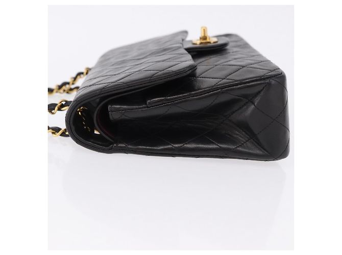 Borsa a tracolla CHANEL Chain Matelasse25 in pelle d'agnello nera e oro CC Auth 191834SAM Nero D'oro - vista 5