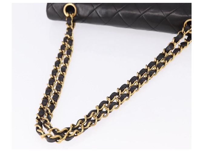 Borsa a tracolla CHANEL Chain Matelasse25 in pelle d'agnello nera e oro CC Auth 191834SAM Nero D'oro - vista 7