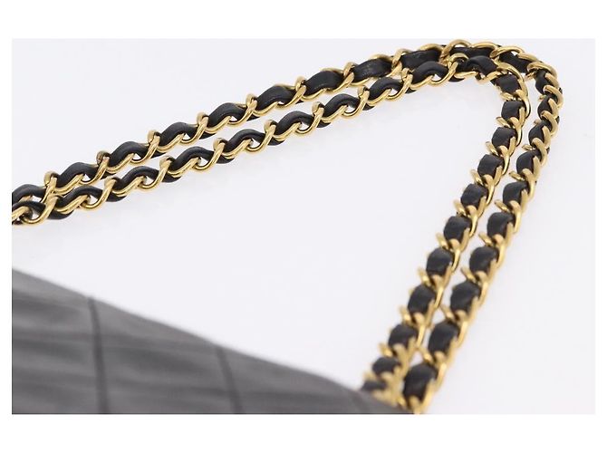 Borsa a tracolla CHANEL Chain Matelasse25 in pelle d'agnello nera e oro CC Auth 191834SAM Nero D'oro - vista 8