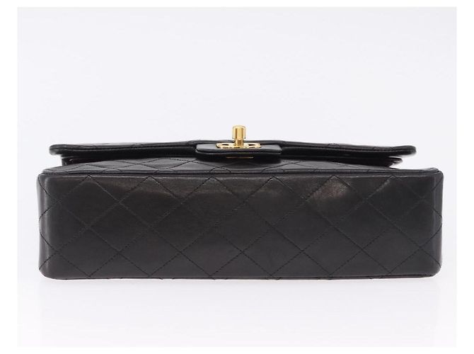 Borsa a tracolla CHANEL Chain Matelasse25 in pelle d'agnello nera e oro CC Auth 191834SAM Nero D'oro - vista 9