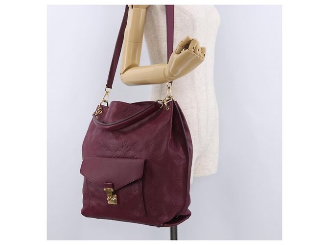 LOUIS VUITTON Bolsa de Ombro Monogram Empreinte Metis Vermelho Vinho M40813 Auth ka5209V Bordeaux - vista 25
