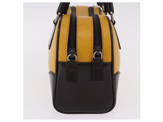 Borsa a mano PRADA in pelle giallo argento am12115V - vista 5