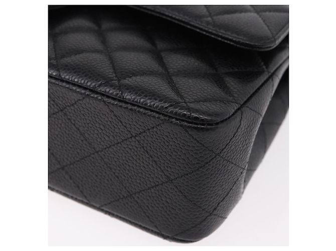 CHANEL Borsa a Spalla Chain Matelasse 25 Pelle Caviar Nera Oro CC Auth yk20614SM Nero D'oro - vista 11